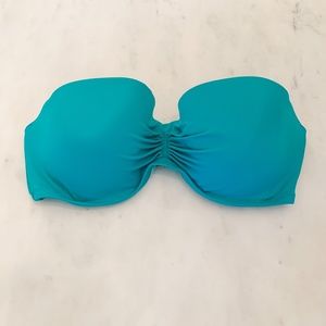 victoria's secret aqua strapless bikini top, 34D